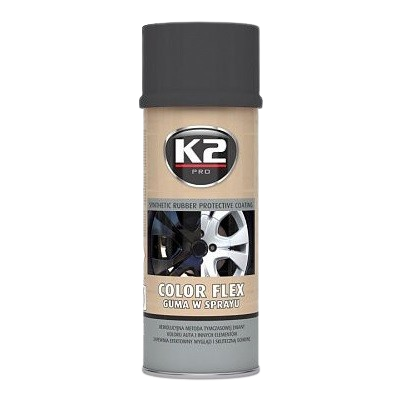 Spray K2 COLOR FLEX L343CM, vopsea cauciucată, negru, 400 ml