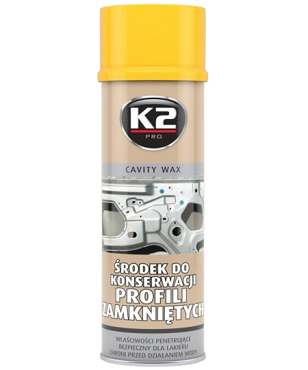 Spray pentru conservare caroserii cu ceara K2 CAVITY WAX L330, 500 ml