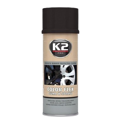 Spray K2 COLOR FLEX L343CP, vopsea cauciucată, negru lucios, 400 ml