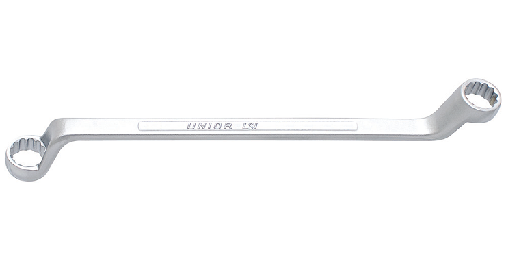 Cheie UNIOR 600525 inelara cotita, dubla, deschidere cheie 19x22 mm, lungime 293 mm, crom vanadiu