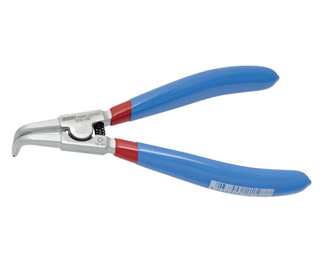 Cleste UNIOR 621195 pentru inele de siguranta exterioare, varf indoit 90 grade, deschidere 3 - 10 mm, lungime 140 mm, manere aderente