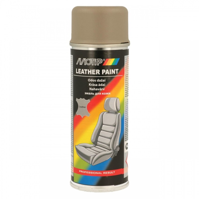 Spray MOTIP 382430, vopsea pentru piele, bej / gri, recipient 200 ml