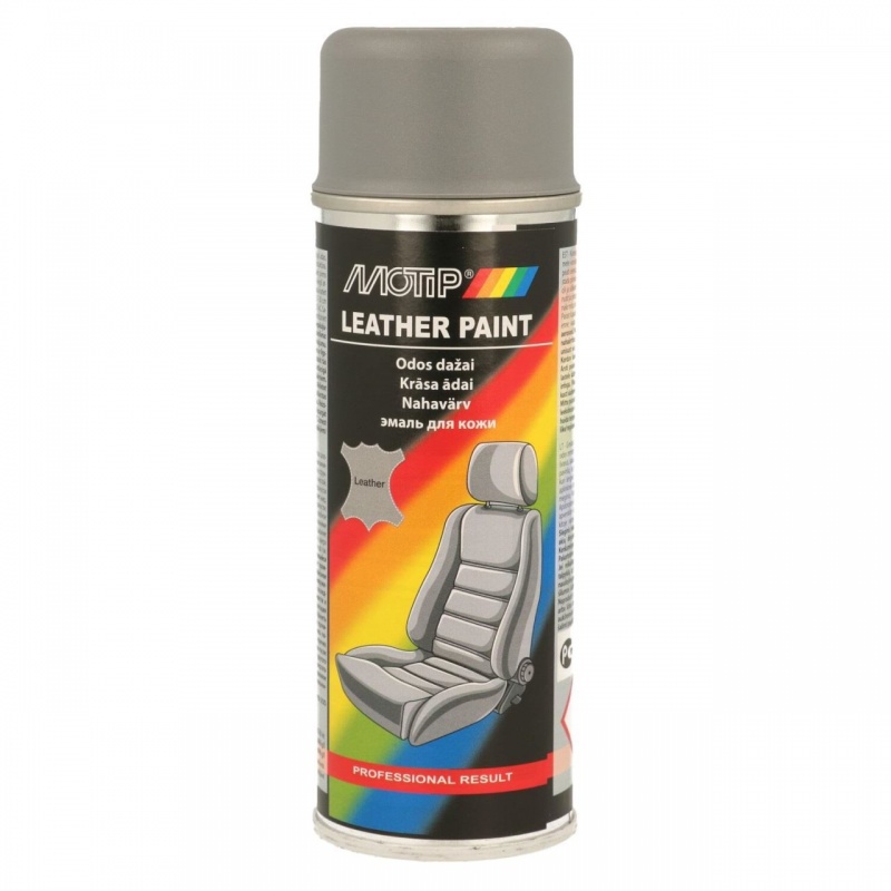 Spray MOTIP 382431, vopsea pentru piele, gri, recipient 200 ml