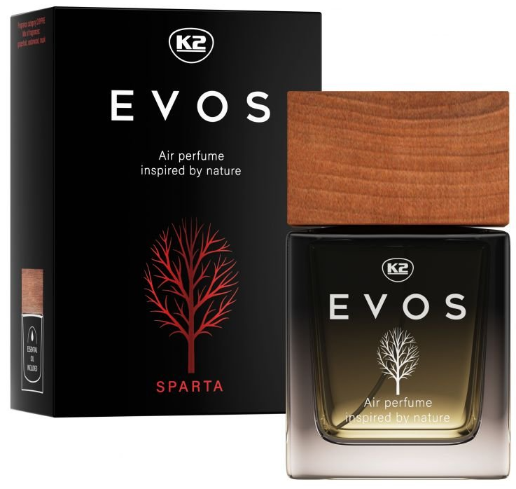 Odorizant auto K2 EVOS SPARTA V051, premium apa de parfum, 50 ml, aroma natura