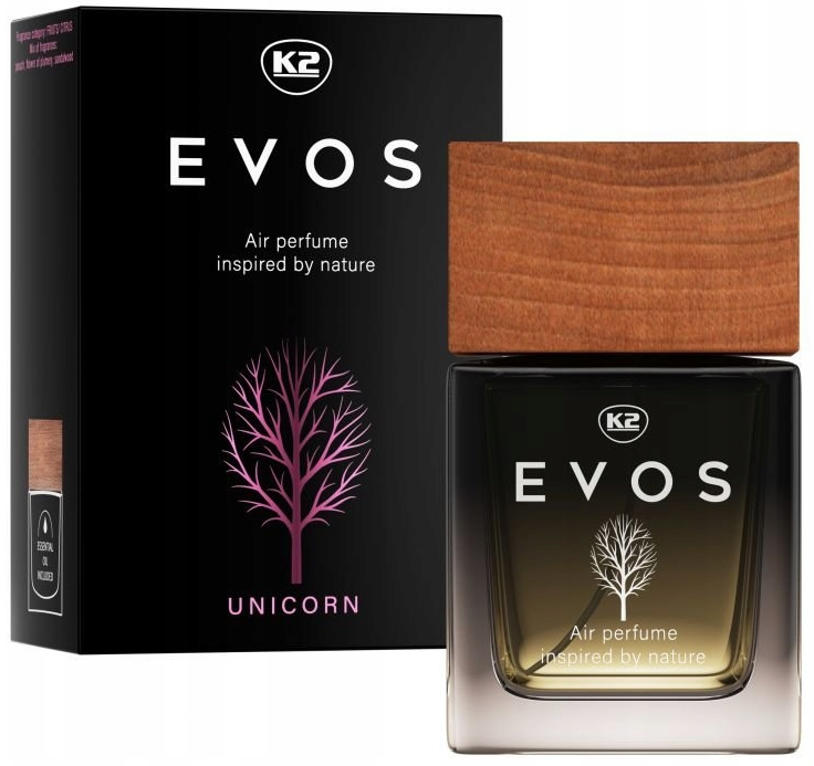 Odorizant auto K2 EVOS UNICORN V053, apa de parfum, 50 ml, aroma natura premium