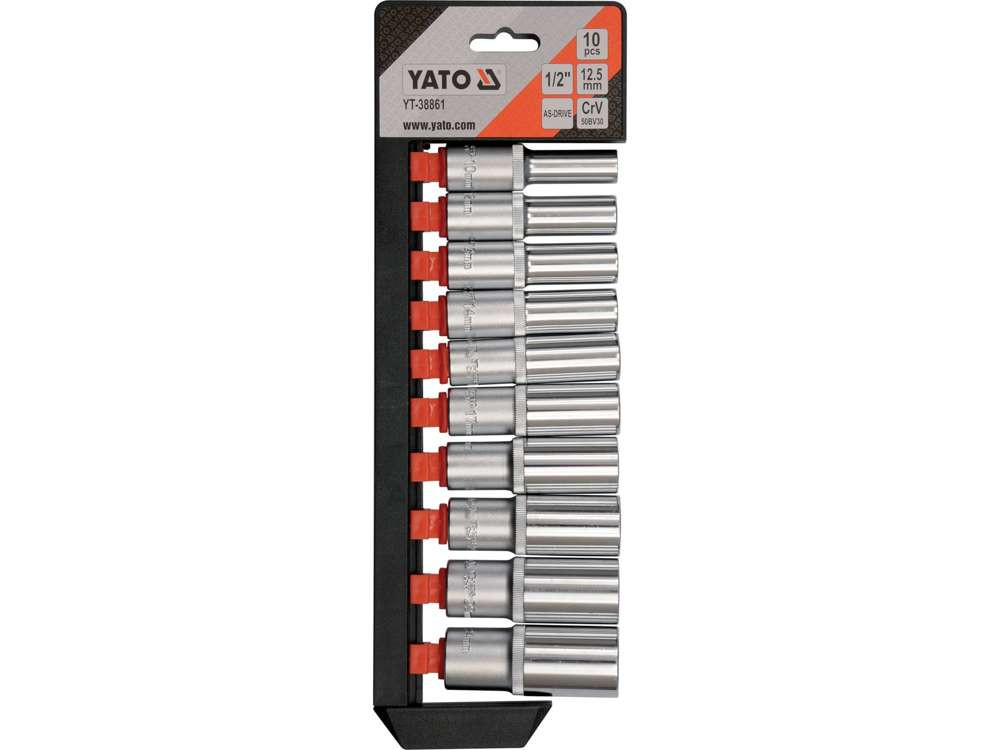 SET LUNGI TUBULARE 10 PIESE, 1/2", CR-V