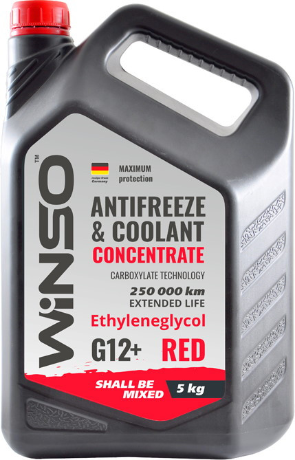 Antigel Winso Red G12+ Rosu concentrat 5L pentru Fiat, Jaguar, Seat, Peugeot, Porsche...