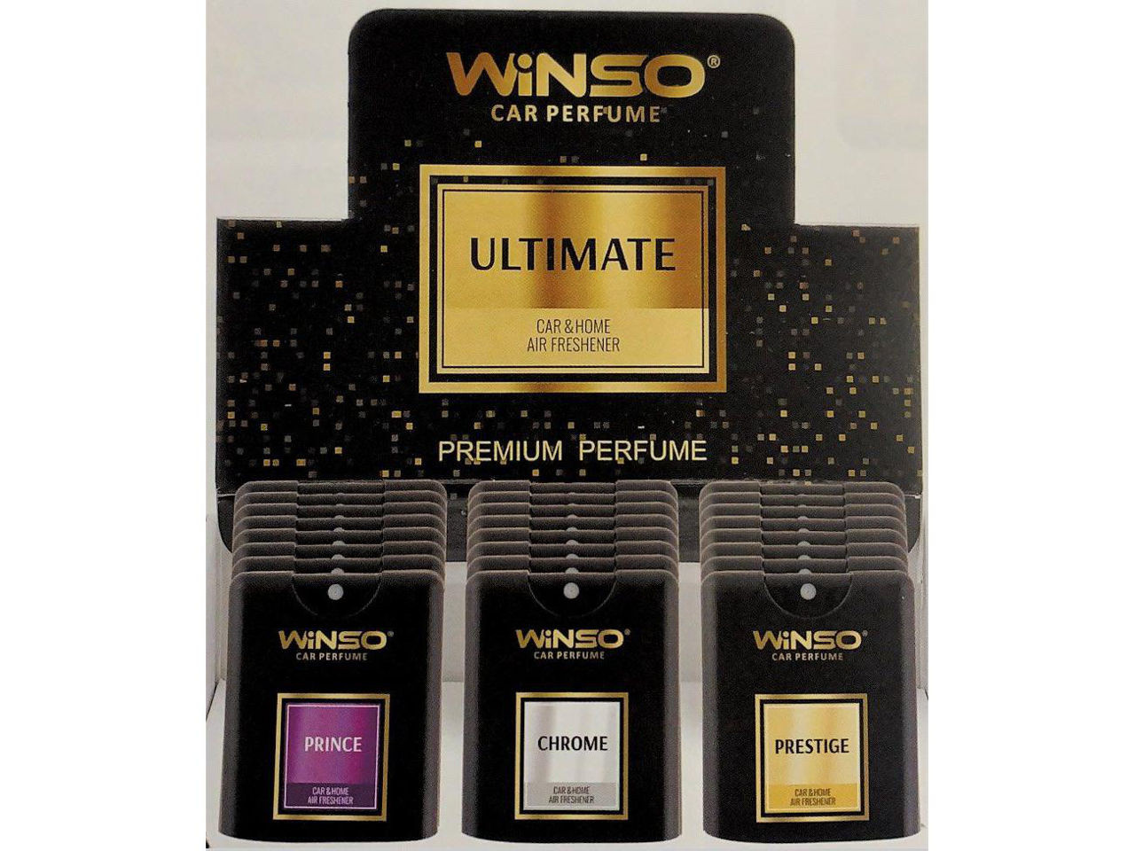 Odorizant Ultimate Slim Spray 18 ml Mix Display (24 pcs. in paper display)
