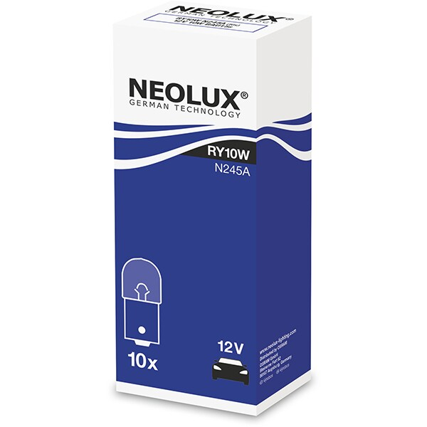 Set 10 becuri auto auxiliar NEOLUX N245A, 12V, RY10W, BAU15S, disponibil la set de 10 bucăți/preț per bucată