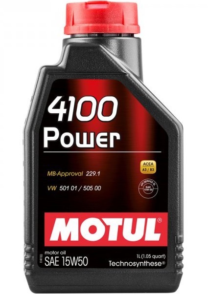 Ulei MOTUL 4100 POWER 15W50 102773, volum 1 litru, sintetic pentru VW, MERCEDES-BENZ, MB
