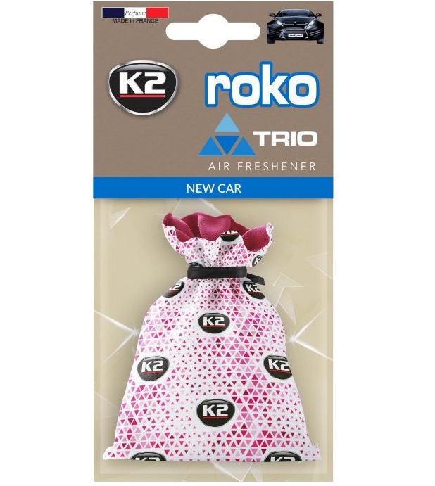 Odorizant auto Trio V812T K2 ROKO, tip săculeț, parfum new car, 25 grame