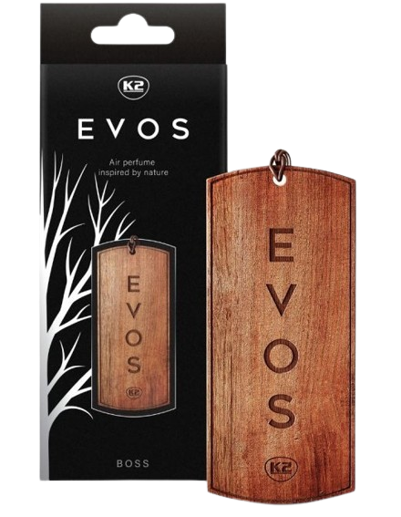 Odorizant auto K2 EVOS BOSS V034 premium, tip brăduț, suport carton, aromă natură