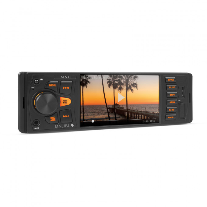 Unitate Malibu Star principală multimedia - 1 DIN - 4 x 50 W - BT - MP3 - AUX - SD - USB