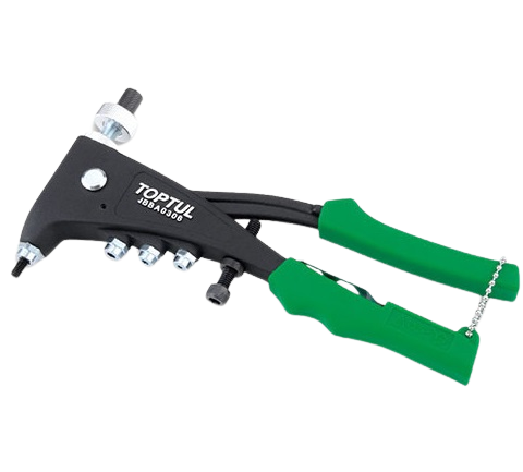 Cleste TOPTUL JBBA0306 pentru nituit, lungime 255 mm, 4 x capete M3 x 0.5, M4 x 0.7, M5 x 0.8, M6 x 1.0, maner ergonomic