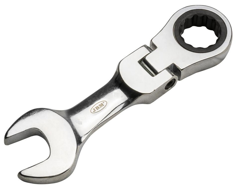 Cheie JBM 15339, combinata articulata cu clichet, scurta, deschidere cheie 19 mm, otel scule