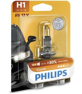 Bec auto Philips H1 55W 12V Vision, 1 bucată, blister