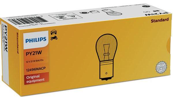 Bec Semnalizare Galben Incandescent PY21W 12V BAU15s - PHILIPS 12496NACP