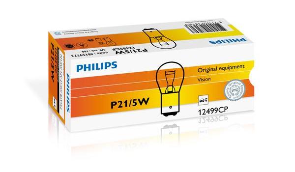 Bec frână sferic PHILIPS 12499CP, P21/5W, 12V, BAY15d