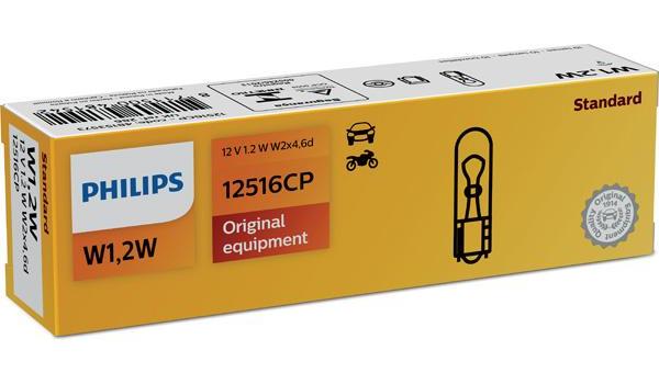 Bec auto PHILIPS 12516CP, 12V, 1.2W, soclu sticlă W2x4,6d