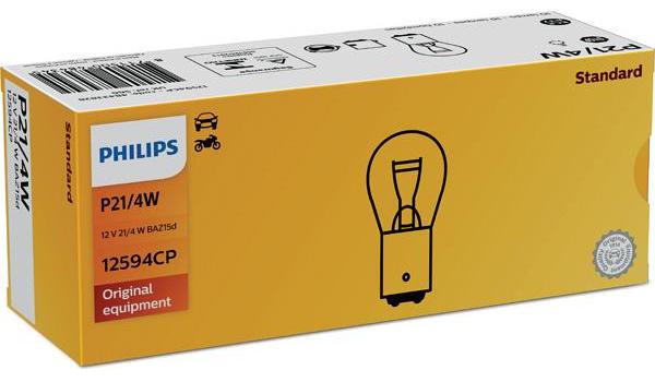 Bec Auto pentru Stopuri P21/4W, 12V, BAZ15d, Philips 12594CP