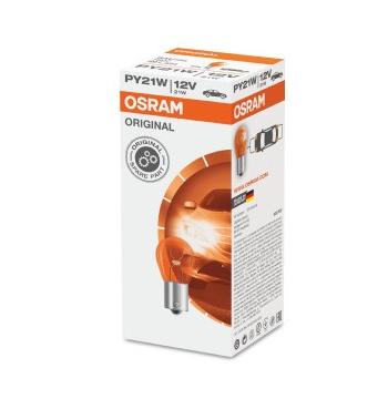 Bec OSRAM pentru auto semnalizator 12 V, PY21W, BAU15s, original, 7507