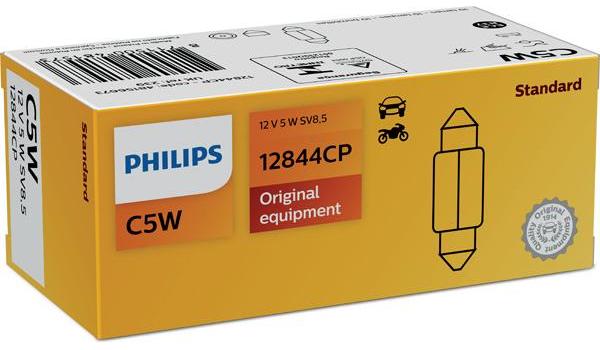 Bec auto pentru plafonieră C5W 12V, SV8.5, PHILIPS 12844CP