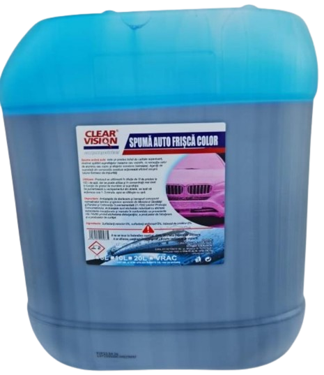 Spuma CLEAR VISION HP70 tip frișcă pentru curățare auto, pH neutru, colorată, volum 20 litri