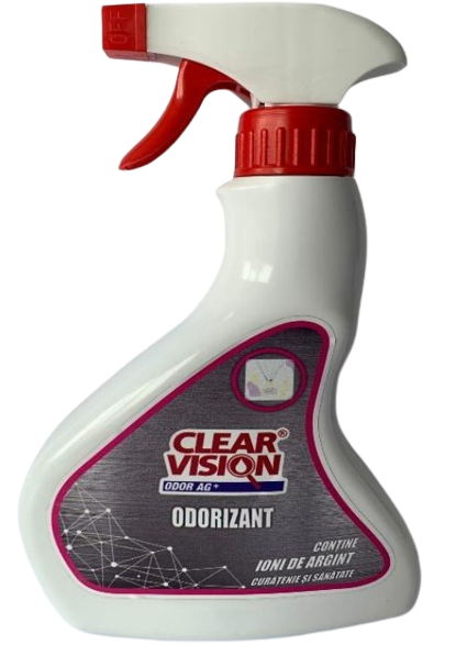 Odorizant CLEAR VISION HP73 auto, cu ioni de argint, recipient cu pulverizator, 500 ml