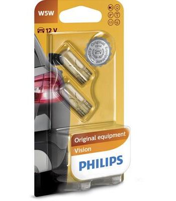 Set de 2 becuri auto fără soclu W5W 12V - PHILIPS 12961B2