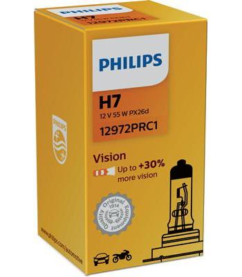 Bec auto H7 55W 12V Vision, PHILIPS 12972PRC1, ambalat în cutie
