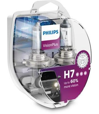 Set de 2 Becuri Auto H7 55W 12V Vision Plus, PHILIPS 12972VPS2