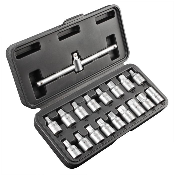 Set chei pentru desfacerea busonului de scurgere a uleiului pentru diverse mărci auto, 18 bucăți, 3/8"