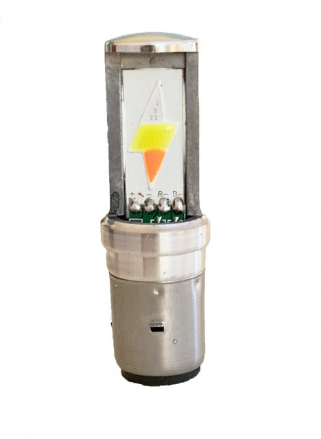 Bec 2 faze pentru far scuter, ATV, motocicletă (LED COB-RGB)
