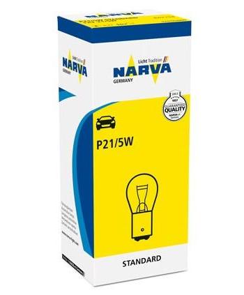 Bec NARVA 17916, P21/5W, 12V, 21/5W, Conector BAY15d, Filament Dublu, Lumină Albă