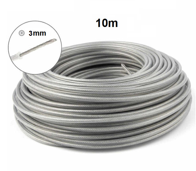 Fir motocoasă cu inserție oțel 3mm x 10m circular