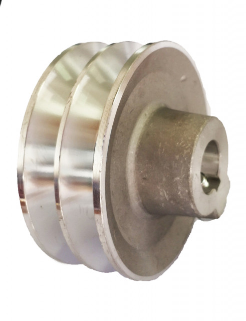 Fulie dublă pentru motor generator, motopompă, motocultor 5-7CP (ax 20 mm, diametru 90mm)