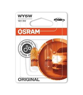 Set de 2 becuri semnalizatoare 12V, model WY5W, originale, ambalate în blister, OSRAM 2827NA-02B