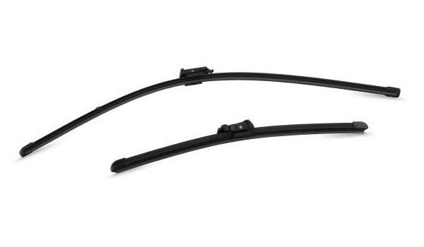 Set ștergătoare parbriz VALEO SILENCIO X.TRM Flat Blade 574668, 650 mm și 400 mm, fără carcasă, cu spoiler