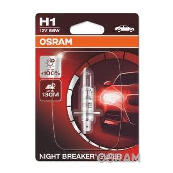 Bec far fază lungă OSRAM H1 55W Night Breaker Silver +100, 12V, 1 bucată, blister, model 64150NBS-01B