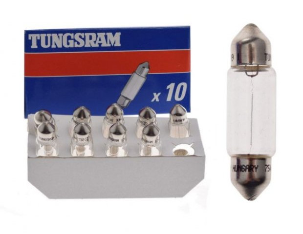 Set de 10 becuri 12V C5W Tungsram