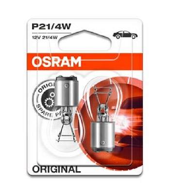 Set de 2 becuri pentru lampa de frână/spate, 12V, P21/4W, originale, ambalate în blister, marca OSRAM 7225-02B
