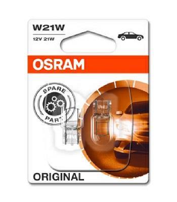 Set de 2 becuri de semnalizare 12V W21W, originale, ambalate în blister, OSRAM 7505-02B