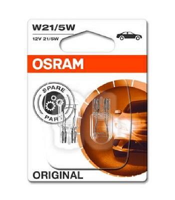 Set de 2 Becuri Semnalizare 12V W21/5W, Originale, Ambalate în Blister, OSRAM 7515-02B
