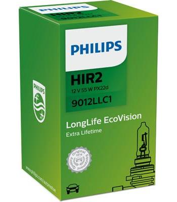 Bec far auto HIR2 55W 12V, Philips Ecovision Long Life 9012LLC1