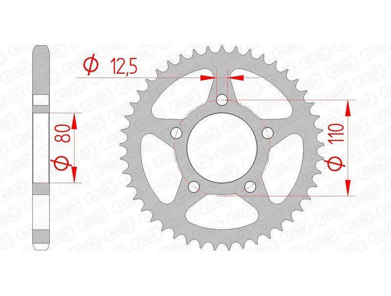 Pinion spate standard din oțel AFAM 10608 - 525 - 40 dinți (moto)
