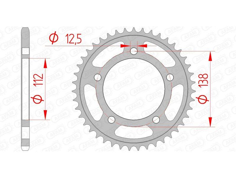 AFAM Pinion spate din oțel standard 10627 - 520 - 10627-41 (pentru motocicletă)