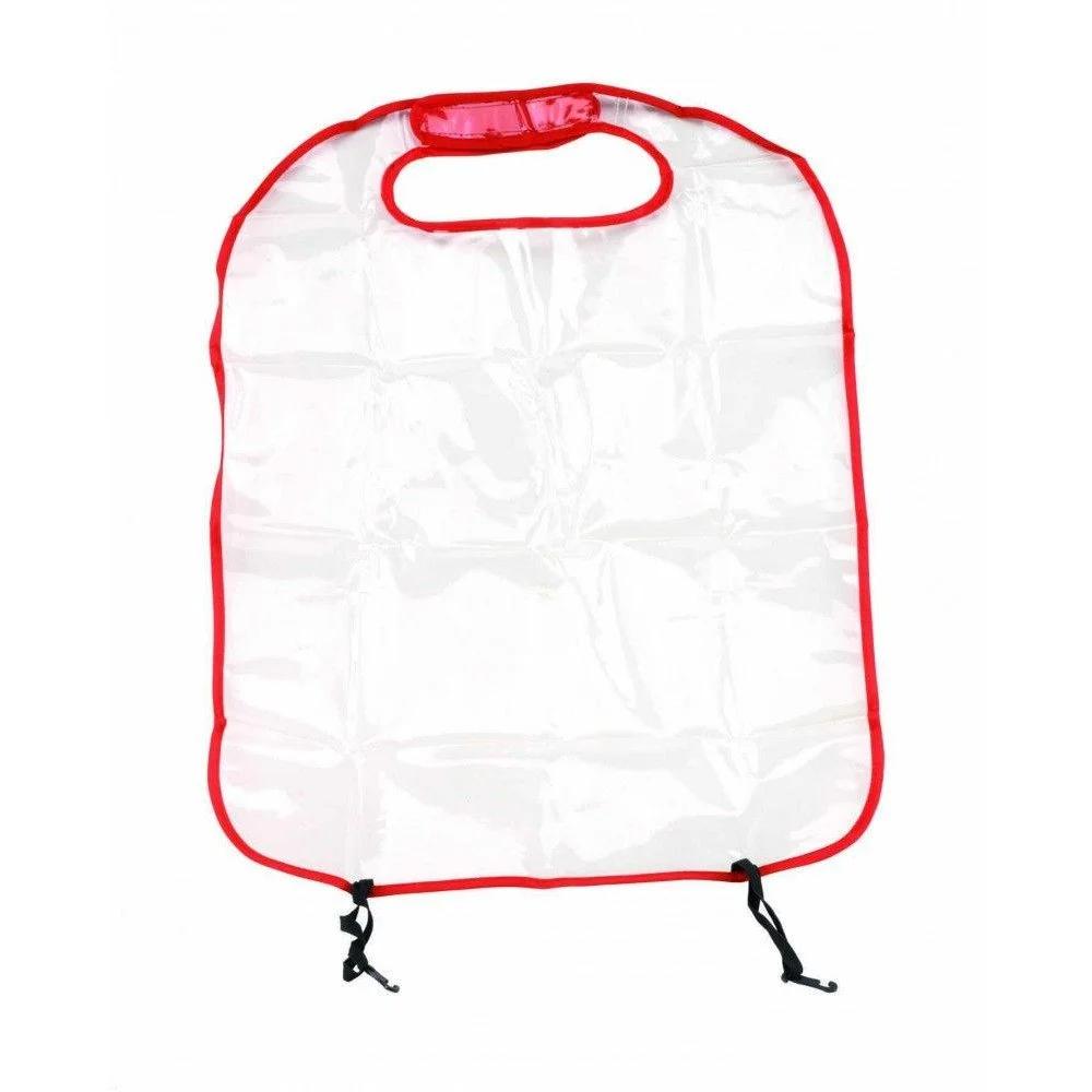 Protecție spătar scaun BOTTARI Salva Sedile 12199BT, PVC transparent, cu margine roșie, 58 x 44 cm, montare cu benzi elastice