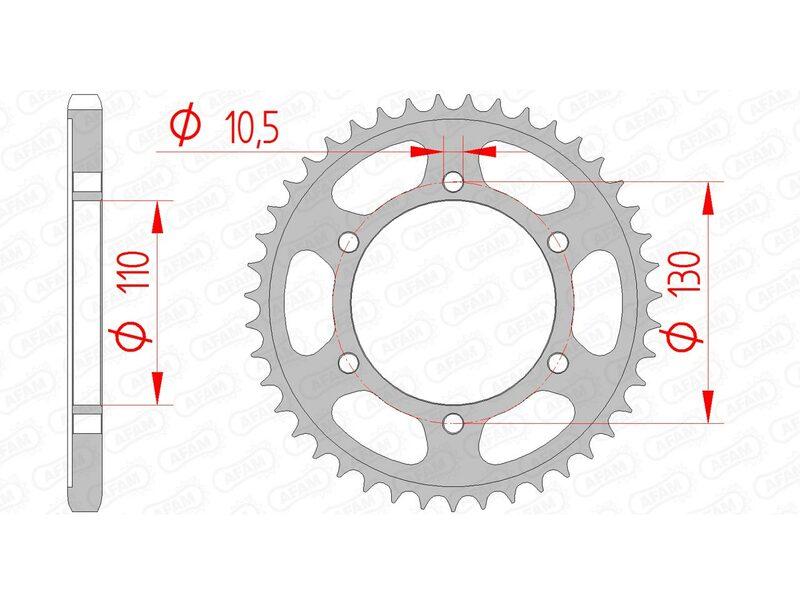 Pinion spate moto standard din oțel AFAM 12815 - 525 - 12815-45