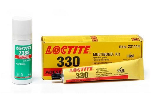 Set de adeziv acrilic cu activator LOCTITE AA 330/SF 7388, cod 135288, 50 ml + 40 ml, galben, versatile, pentru metale, lemn, ceramică, plastic