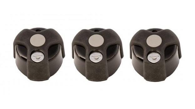 Set 3 butoane cu încuietoare și sistem de blocare GREEN VALLEY 160813GV, 8 mm, negru